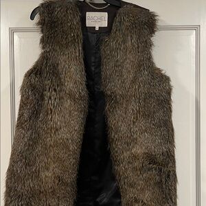 RACHEL Rachel Roy Faux Fur Vest in Brown and Black